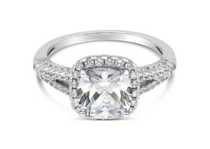Wholesale Cusion Cut 2.43ct 14K Solid Gold Jewellery , raw natural diamond engagement rings ODM from china suppliers