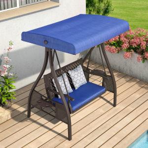 Outdoor Balcony Courtyard Iron Outdoor Rocking Chair with Metal Frame in Photo
