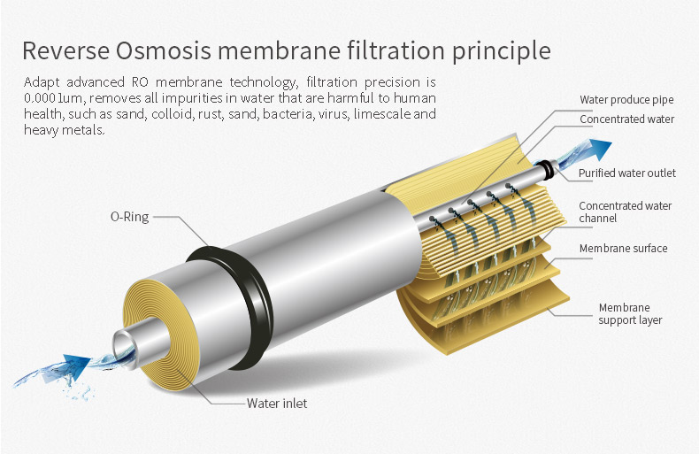 Wall Mounted Reverse Osmosis Water Filter With Heating Function