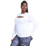 Thumb Hold Hollow Out Front Womens Sports Sweatshirt Large Size