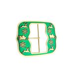 Translucent Enamel Color Santa Claus Christmas Belt Buckle Gold Zinc Alloy Die