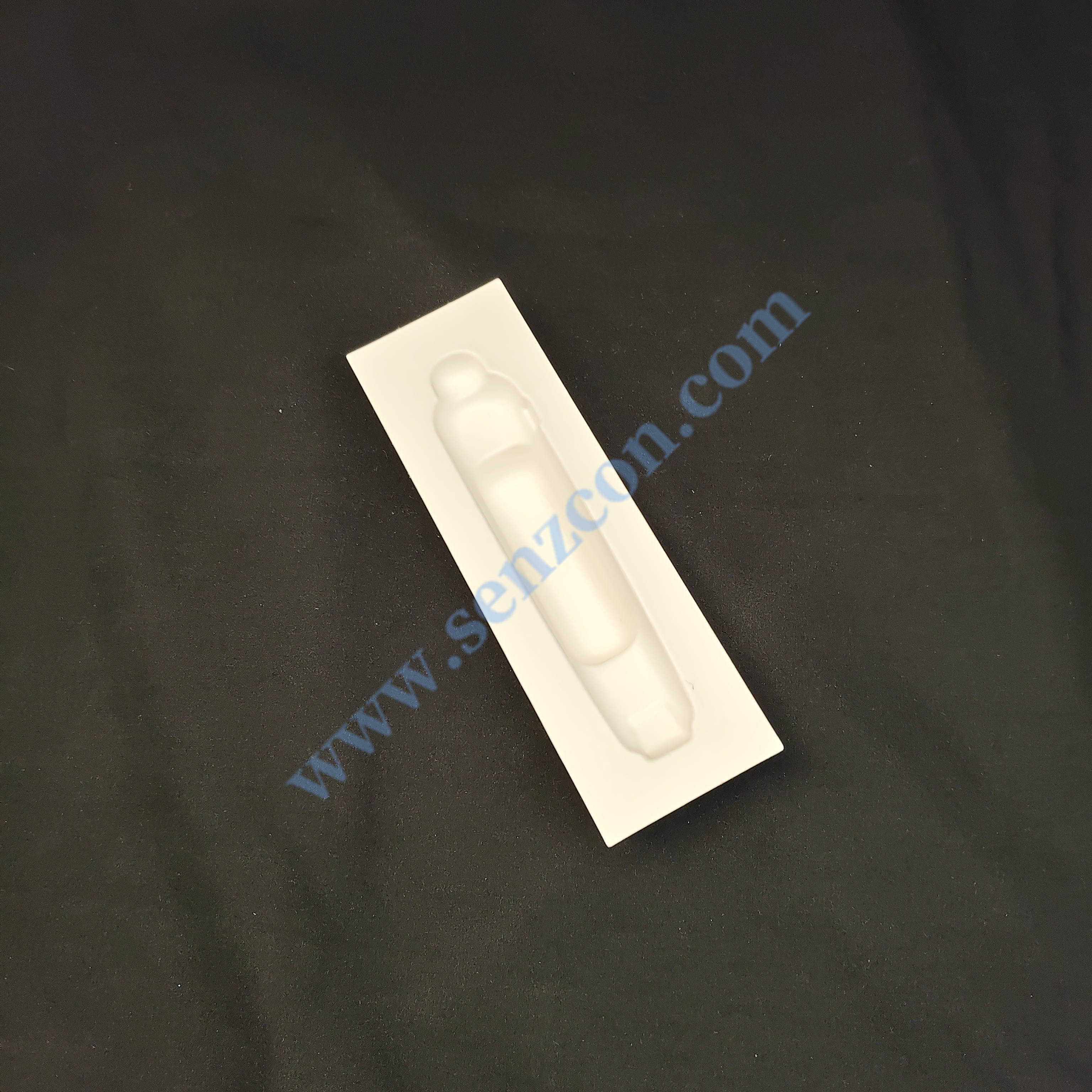 Factory-customized white pulp-molded base for voice recorders, embedded with anti-drop and anti-vibration plant fibers, suitable for wet pressing and