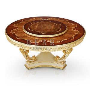Wholesale Ekar High-end Luxury Natural Veneer Round Dining Table with Rotating Center from china suppliers