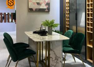 Wholesale OEM Luxury White Marble Dining Table Easy Maintenance SGS Approved from china suppliers