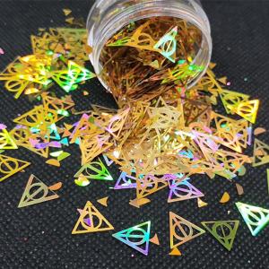 Wholesale OEM Holographic Gold and Silver Glitter with Red Blue Green Triangles Other Holiday Supplies Essential from china suppliers