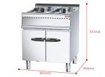 Restaurant Kitchen Equipment 800*900* 850 70 mm Commercial Gas Deep Fryer With