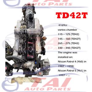 Wholesale Used TD42 Turbo Engine For Nissan Terrano / Nissan Homy / Caravan Vans from china suppliers