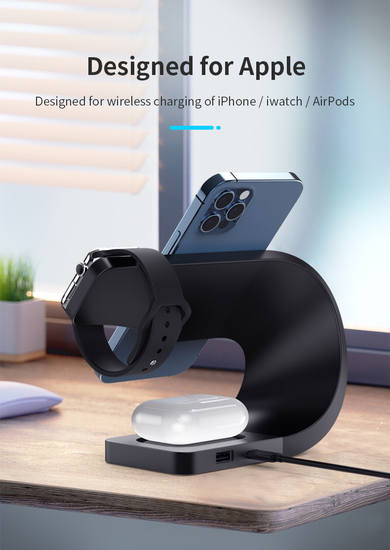 4 In 1 Magnetic Absorption Wireless Charger with 15W Fast Charging and Logo Service