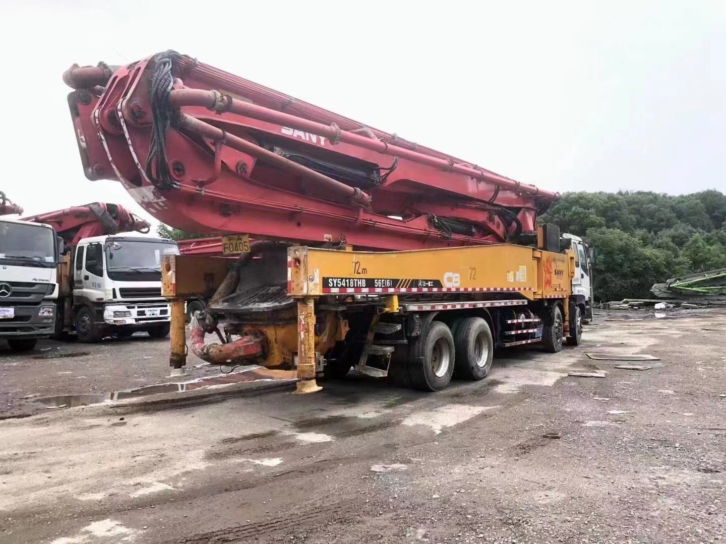 2012 2013 2018 2019 Sany Used Concrete Pump Truck With Good Condition Volvo Benz Isuzu Chassis