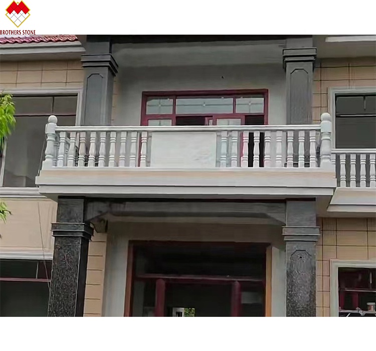 FOB/CNF Delivery Terms White Marble Handrail Porch Balcony Railing Balustrade for Villa