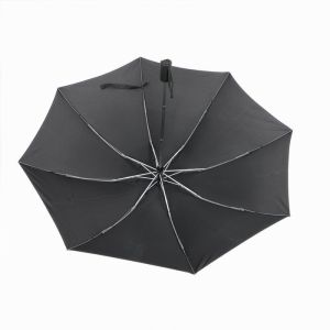 Inverted Self Opening Umbrella , Black Pongee Canopy Automatic Folding Umbrella