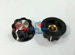 Plastic Guitar AMP Volume Knob 6.0mm Black Phenolic Fluted Knob With Aluminum