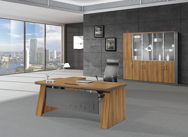 Highly Safe Edge Fitted Office Furniture , Executive Office Desk OEM / ODM