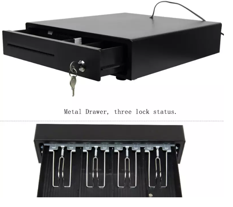 Checkout Cash Box with Optional Bank Notes Support and Different Size in Black/White Color