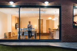 Wholesale Modern House Security Aluminium Sliding Glass Doors With Powder Coating hidden sliding doors Double sliding doors from china suppliers