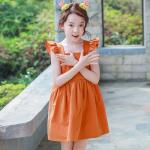 Summer Children'S Clothing Girls Bow Dress With Flying Sleeve