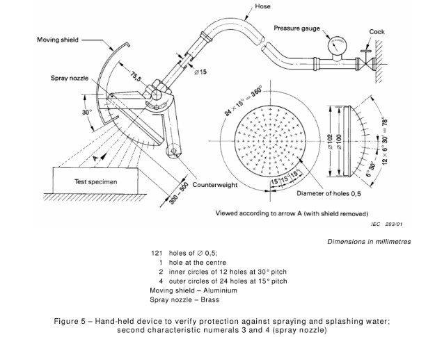 IPX1~IPX6 Comprehensive Water Ingress Testing Equipment , Stainless Steel Chamber IEC 60529