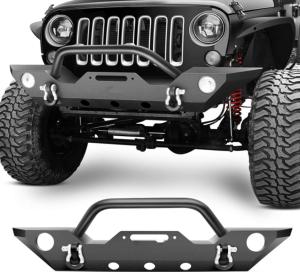 Wholesale Jeep Wrangler Rock Crawler Front Off Road Metal Bumpers 63*16in Carbon Black from china suppliers
