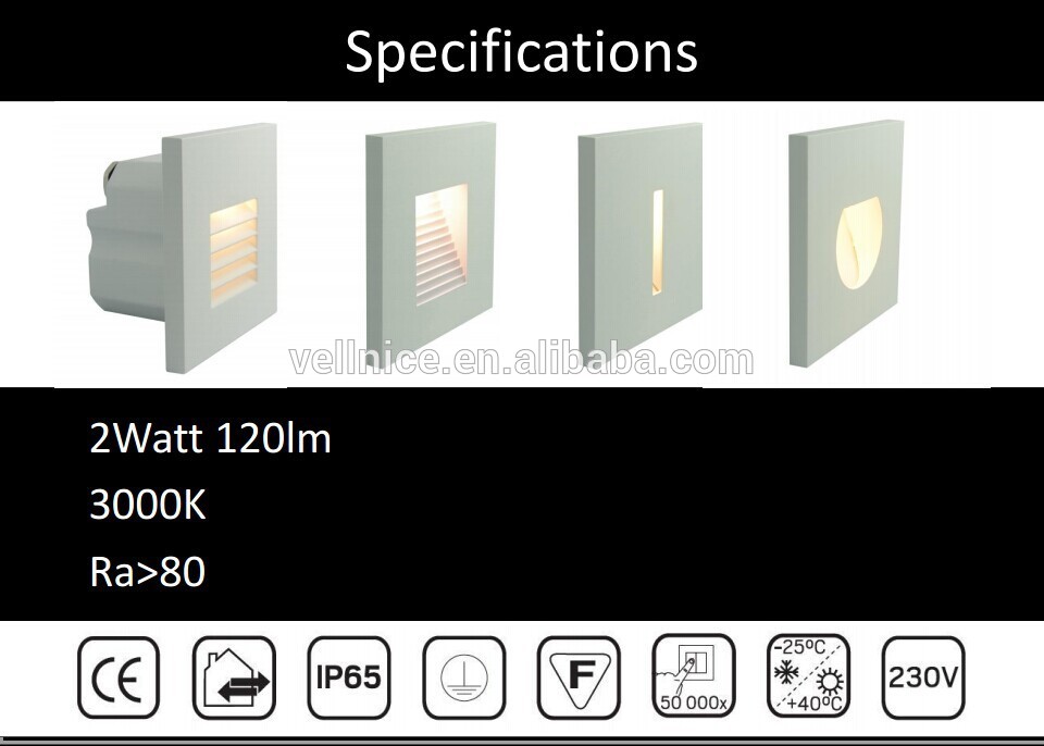 hot sale IP65 3W Wall Surfuce Mounted Outdoor LED Corner Light 3000K With Changeable Cover