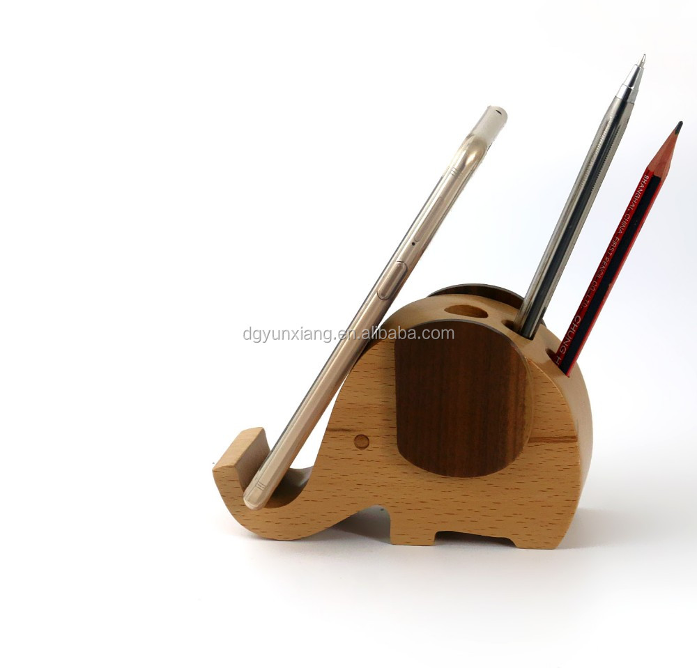 Pen Holders Wooden Pen Pencil Holder Wood Elephant Gifts for Office Desk Decor Accessories