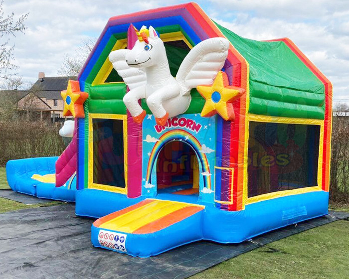 Customized Unicorn Jumping House Inflatable Bouncer Slide