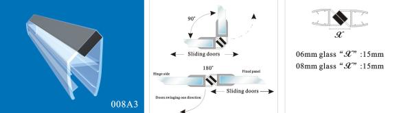 Sealing Strips/waterproof magnetic strips/shower door seals/PVC Magnetic Seal