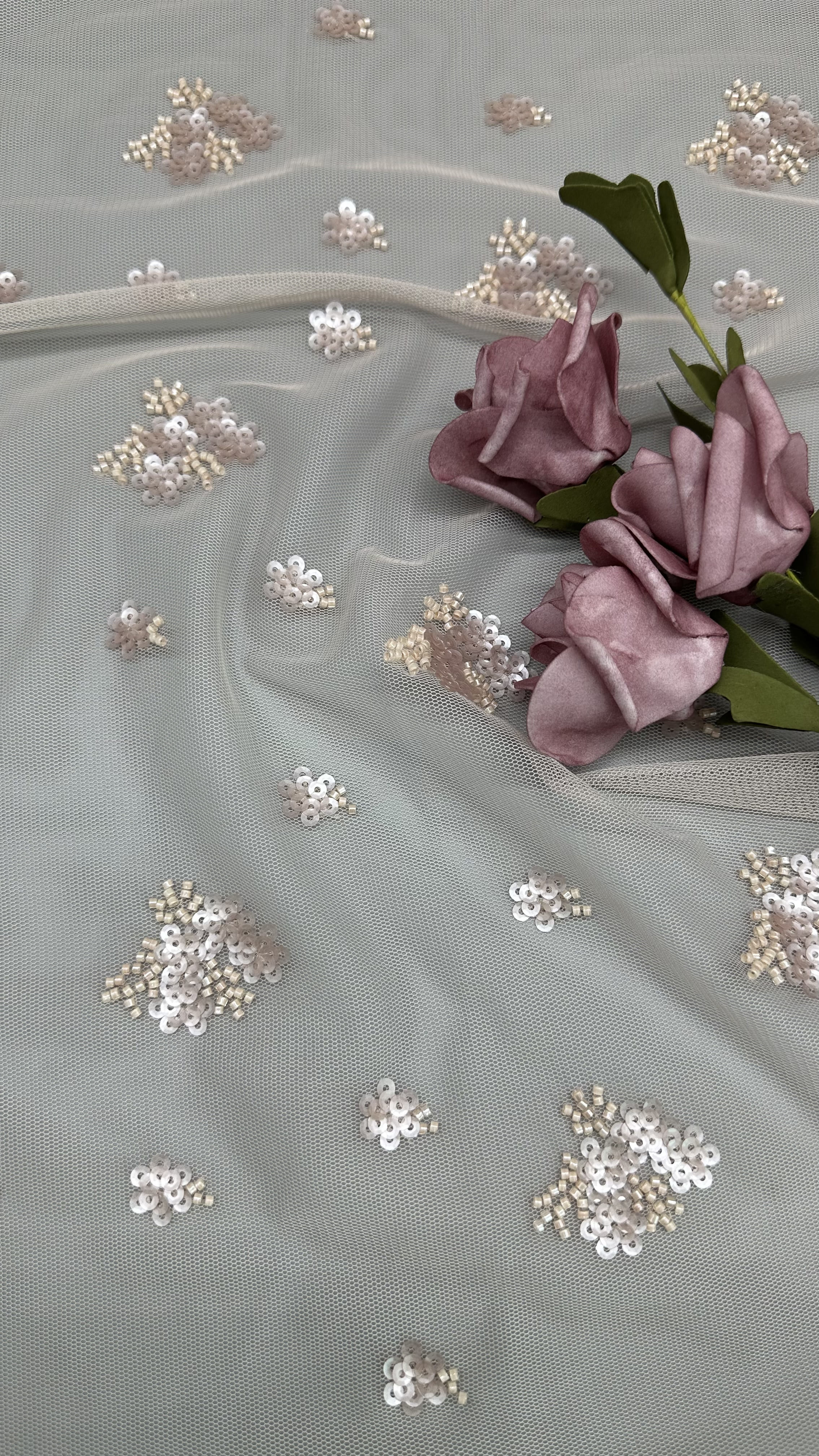 Luxary Sequin Beaded Embroidered Fabric Lace Fabric New Arrival For Couture Occasion