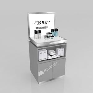 Wholesale Retail Shop Cabinet Grey Wooden Boutique Edge Cabinet With Light Box For Trendy Shop Decoration And Premium Store Fixtures from china suppliers