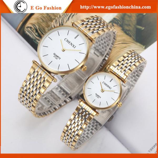 072A Couple Watch Unisex Watch Stainless Steel Watch Quartz Analog E Go Fashion