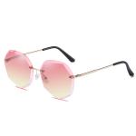 BSCI Oversized Shades Female Trendy UV400 Rimless Designer Sunglasses