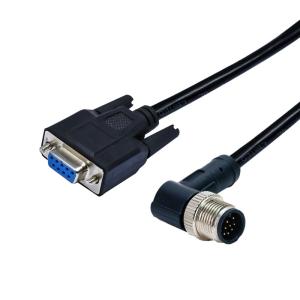 Wholesale D-Sub Female 9pins To M12 Waterproof Right Angle 9pins Molding Male Connector Sensor from china suppliers