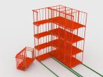 Red Orange 30*50mm Upright 150KG Capacity Stackable Stillages