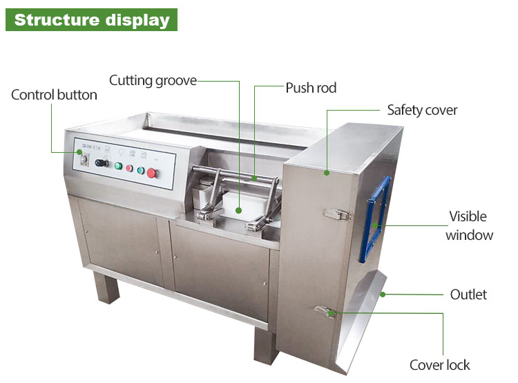 Multifunctional Commercial Diced Chicken Meats Cube Cut Cutter Frozen Meat Cubes Block Dicer Dicing Machine For Wholesales