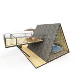 Galvanized Steel Square Tubes Deluxe Small Wooden House Triangle Modular