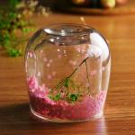 Customized Double Wall Glass Coffee Cup Decorative Glitter Tumbler Drinking