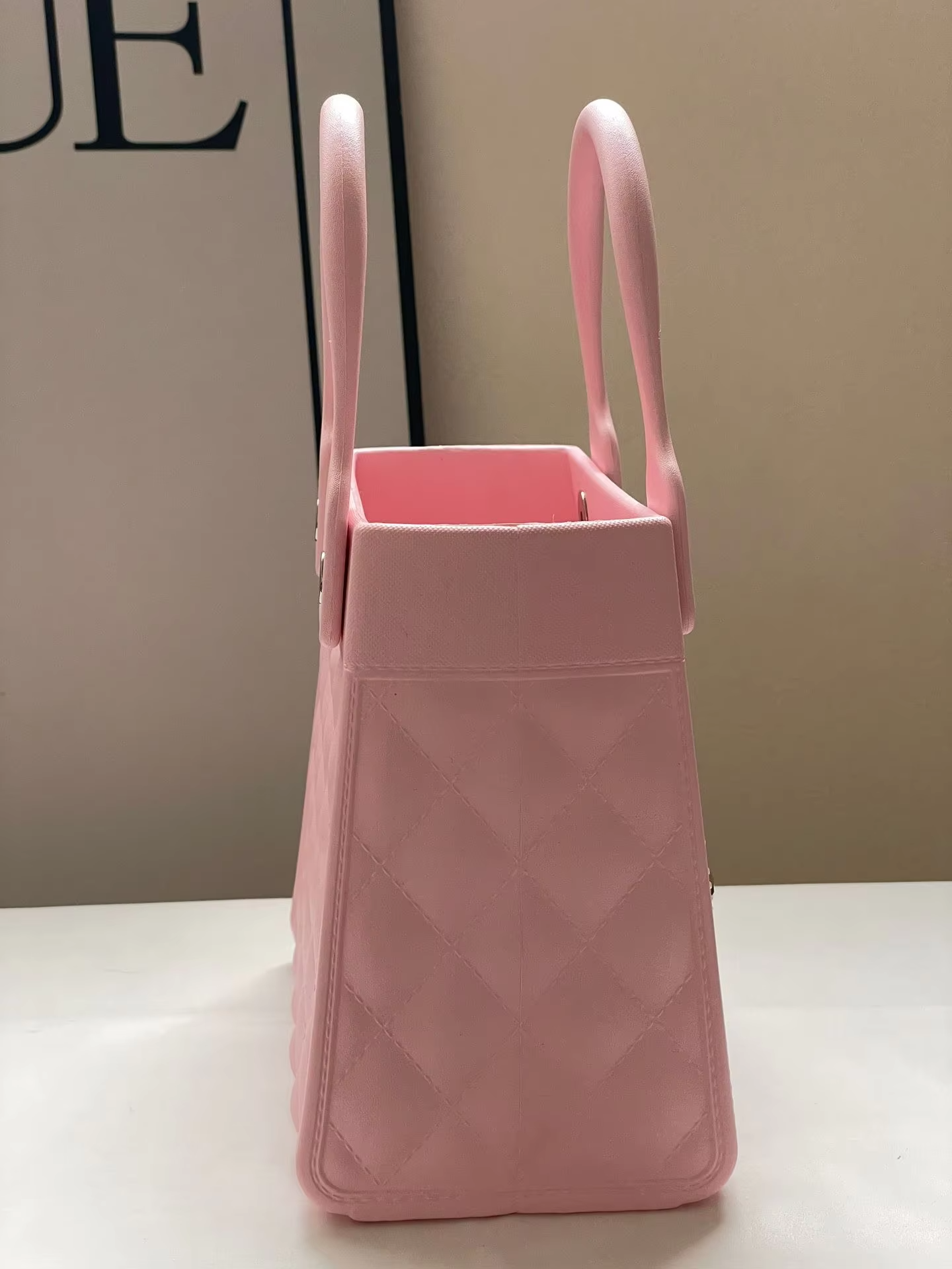 Fashion Style EVA Rubber Silicone Hand Tote for Women Summer Lady Beach Bag in Black