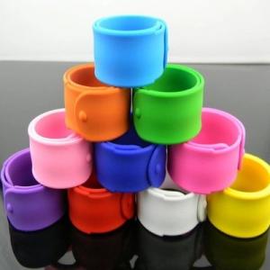 China Printed color silicone bracelets slap wristband for children on sale