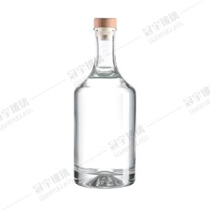 Wholesale Acid Etch Surface Round Shape 750ML RUM WHISKEY Glass Bottles for Alcohol Packaging from china suppliers