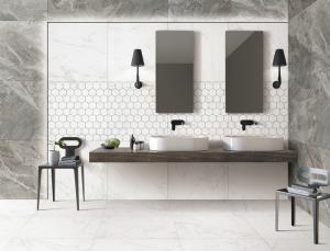 Wholesale Carrara White Marble Porcelain Tile , Kitchen Living Room Wall And Floor Tiles from china suppliers