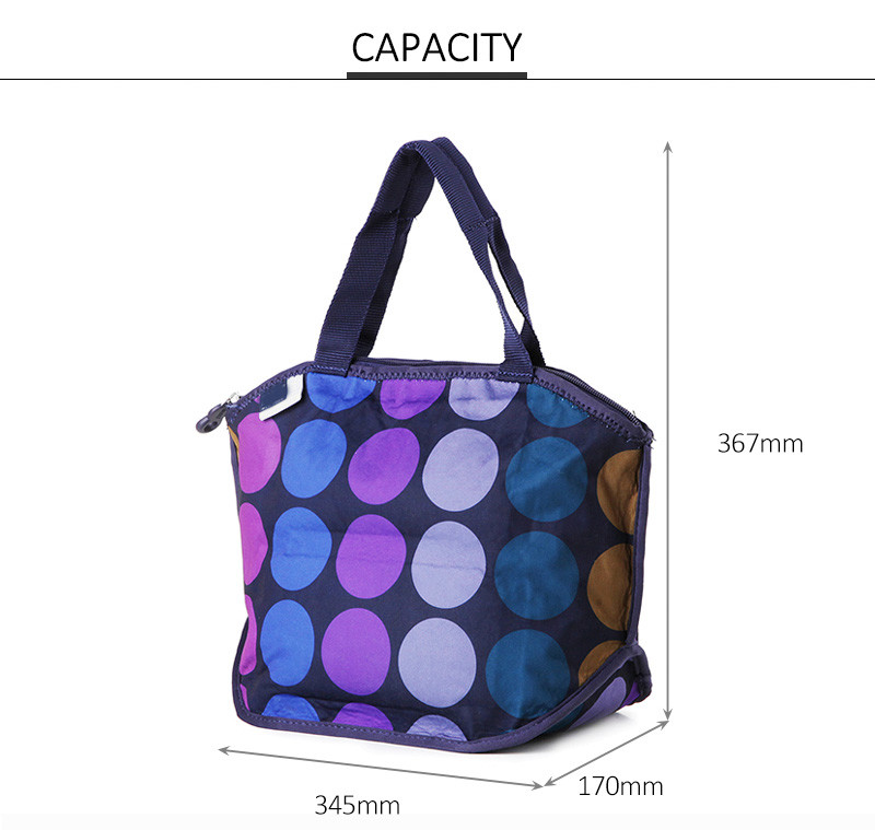 Aluminum Foil Lining Women Picnic Cooler Neoprene Lunch Bag