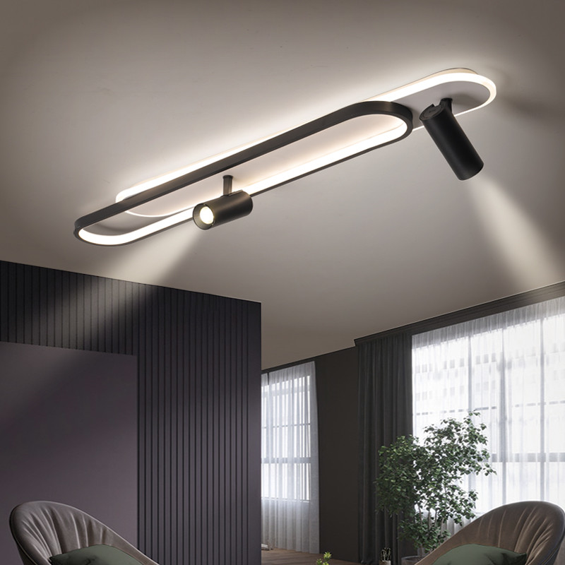 New Black Rectangle aisle Ceiling Light with Spotlight Clothing Store Corridor Ceiling Light(WH-MA-239)