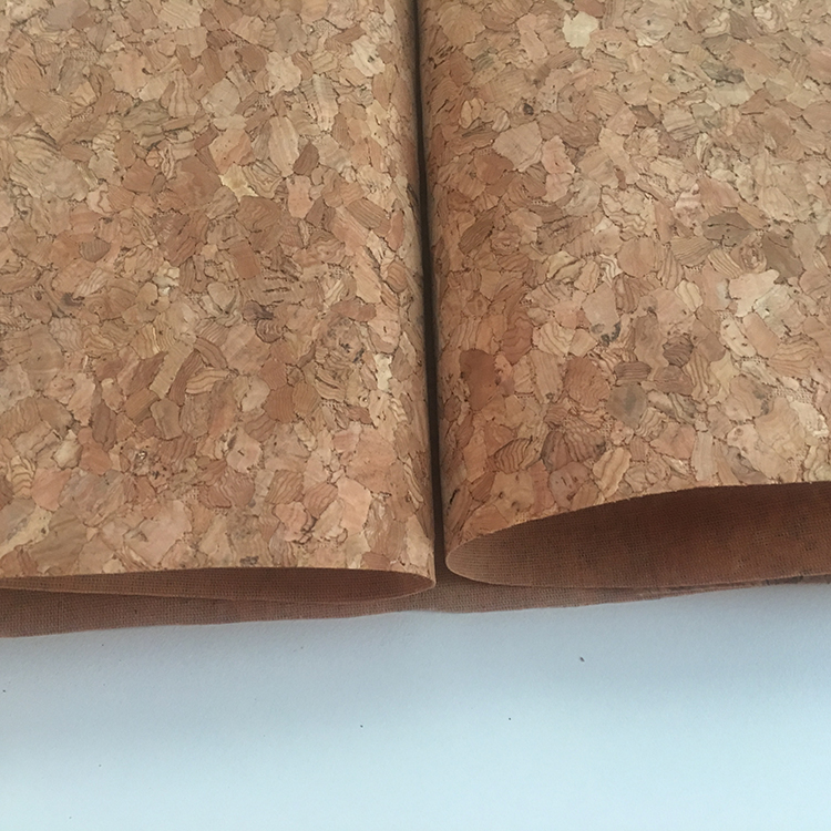 Women Shoes Cork Leather Fabric Knitted Fabric Backing Customized Color