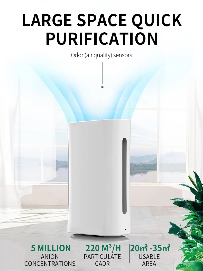Copper Motor 220V 40W Dust Removal Air Purifier Smart remote control