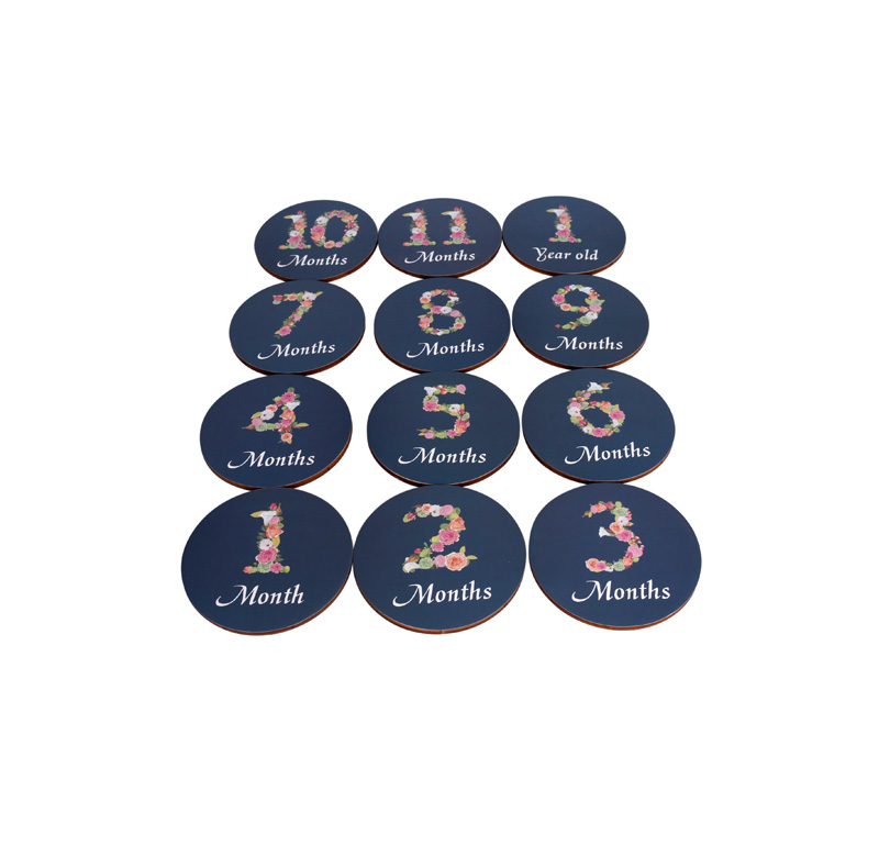 Colored Custom Baby monthly discs -High Quality Smooth surface and water proof 5mm thickness Ply wood card discs