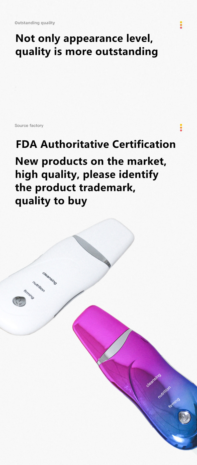 FCC Approval 23KHZ Ultrasonic Skin Cleanser , Ultrasonic Facial Spatula