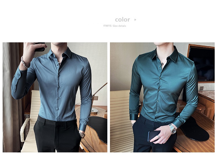 Knitted Long Sleeve Slim Fit Shirts For Men Popular Choice for Adults