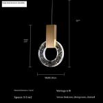 Modern Crystal Ring Chandelier Creative Villa Hotel Restaurant Gold Pendant