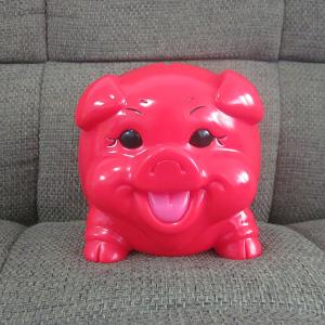 Wholesale Happy red pig PVC piggy bank money box promotional gift items made in shenzhen from china suppliers