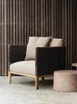 Exquisite Design Courtyard Garden Hotel Teak Wood Aluminum Sofa Set Outdoor