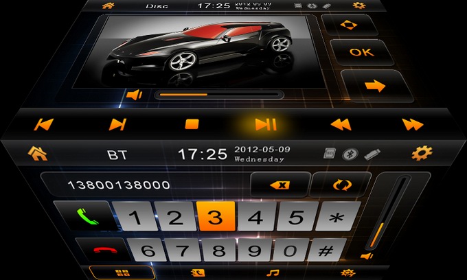 Car multimedia player for Universal car DVD with car gps navigation OCB-6205